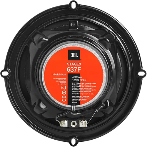 Vista 4 de JBL Stage 3637F - Altavoz de audio de tres vías para coche de 6.5", sin rejilla, negro