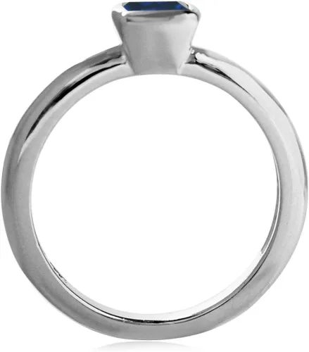 Vista 3 de Silvershake Cushion Cut Birthstone Gemstones 925 Sterling Silver Stackable Solitaire Ring