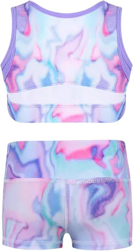 Vista 2 de dPois Conjunto de dos piezas de pantalones cortos de manga corta para niños y niñas