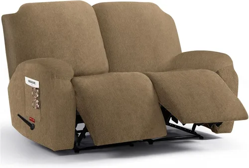 Vista 29 de 3 fundas elásticas para sillas reclinables, fundas de tela de felpa y protectores duraderos de muebles para niños y mascotas (1 plaza, negro)