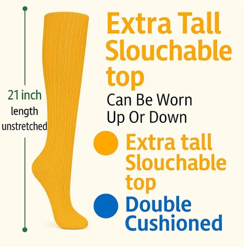 Vista 7 de AWSAmerican Made - Calcetines de algodón extralargos y sueltos para mujer, talla 9 a 11