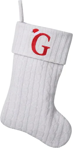 Vista 108 de Medias de Navidad personalizadas de 19 pulgadas con iniciales bordadas, medias de Navidad de punto negro para decoraciones de vacaciones familiares