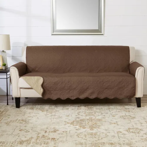 Vista 70 de Great Bay Home Funda reversible de retazos reclinable, lavable, protector de muebles con correas elásticas, perfecta para niños y mascotas, detalle