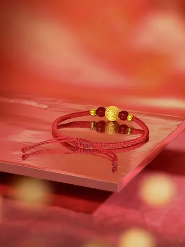 Vista 7 de ZHOU LIU FU 24K Solid Gold Bracelet Luck Fish Real Gold Charm Bracelet Adjustable Jewelry Braided Bracelet for Women Teens Girls