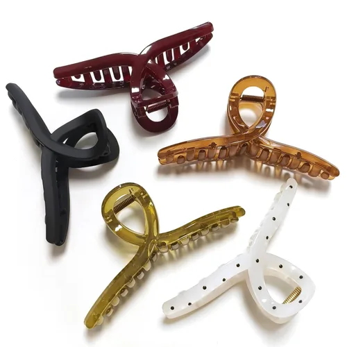 Vista 11 de Pinzas para el cabello de 4.3 pulgadas, grandes, antideslizantes, grandes mate, clip de mariposa para cabello fino y grueso, paquete de 4