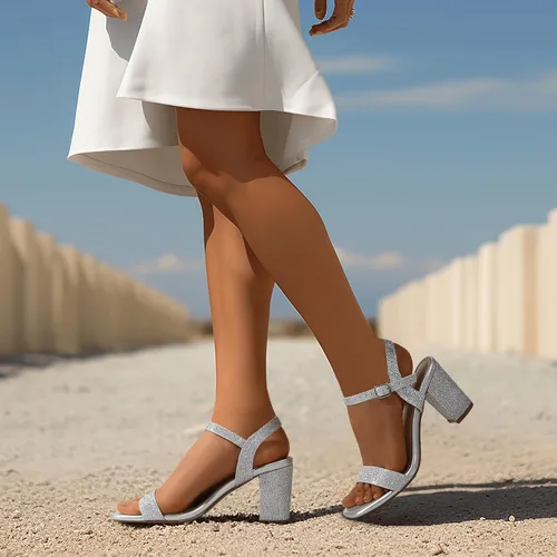 Vista 6 de IDIFU Tacones gruesos IN3 para mujer, elegantes tacones de punta cuadrada, sandalias de tacón de bloque para boda, novia, noche, regreso a casa