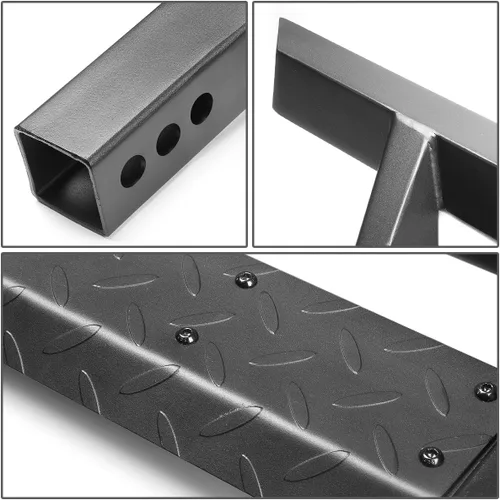 Vista 3 de DNA Motoring Escalón universal de enganche con receptor de 2 pulgadas, protector de parachoques trasero, escalón de enganche para remolque pesado