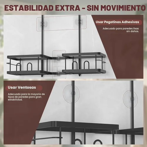 Vista 5 de REINHARDT Organizador de Ducha Ajustable Colgante Organizador de Ducha Resistente a la Oxidación para Cabezales de Ducha Portátiles, Organizador