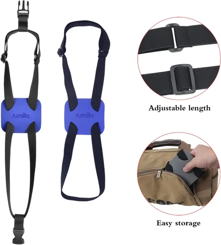 Vista 5 de Correas de equipaje, elástico para equipaje, correas de equipaje, cinturón ajustable para maleta, azul (2)