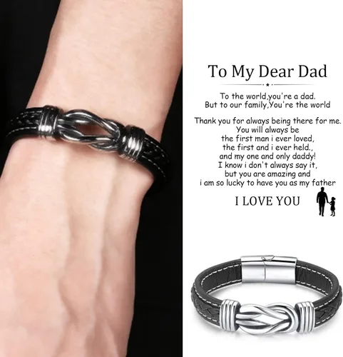 Vista 17 de Pulsera de cuero para hombre (mahua/matikou/yuanquan/8 Infinity)