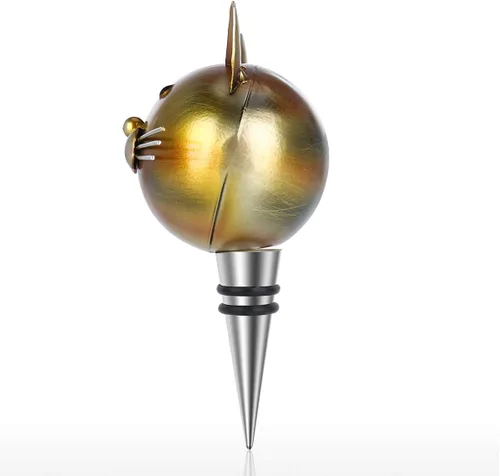 Vista 6 de Tapón de botella de vino para gatos, tapones de metal para botellas de bebidas, los mejores accesorios de regalo para los amantes de los gatos