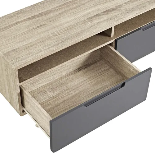 Vista 5 de Modway Origin Mid-Century - Mueble moderno para TV de 47 pulgadas, color gris natural