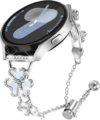 Vista 15 de DEALELE Bandas compatibles con Samsung Galaxy Watch 6/6 Classic / 5/5 Pro / 4/4 Classic / 3 1.614 in / Active 2, pulsera de repuesto de metal con 1#