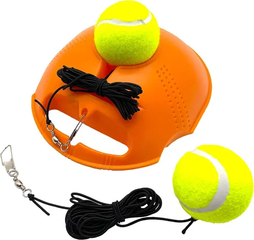 Vista 10 de Entrenador de tenis con base de rebote Equipo de auto entrenamiento con 2 pelotas de tenis