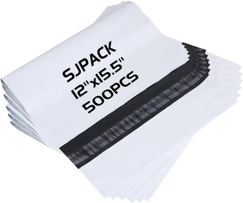 Vista 8 de SJPACK Bolsas de sobres de polietileno de 2.5 mil, 12 x 15.5 pulgadas, bolsas de envío blancas (100 bolsas)