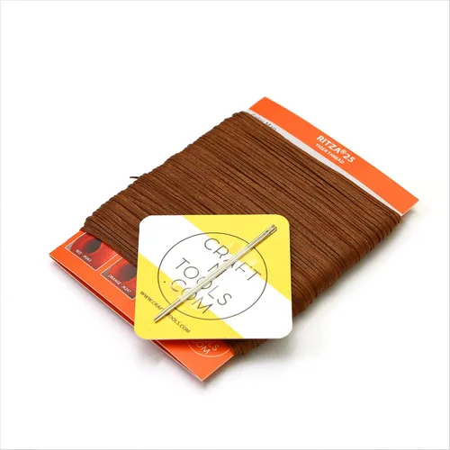 Vista 17 de Amber Glow RITZA 25 Tiger Thread for Leather Craft Hilo de tigre encerado Poliéster de 0.047 in