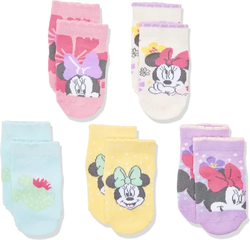 Vista 5 de Disney Baby Girls' Minnie Mouse 5 Pack Shorty Socks