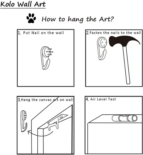 Vista 7 de KLVOS Obra de arte abstracta de cachorros, pintura de perros, imágenes divertidas de animales, decoración de pared, impresión en lienzo, galería