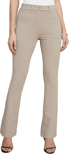 Vista 2 de siliteelon Pantalones de vestir para mujer, pantalones de trabajo casuales para mujer, pantalones de yoga con corte de bota, pantalones de negocios
