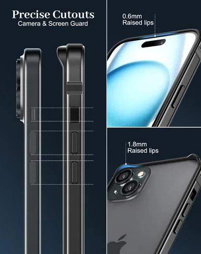 Vista 2 de Funda delgada de metal para iPhone 15, interior de TPU suave + parachoques chapado en metal, soporte de carga inalámbrica, parachoques a prueba