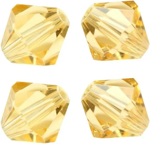 Vista 24 de Adabele - 200 cuentas de cristal bicono sueltas y facetadas pequeñas de 0.16 pulgadas, color ámbar, compatibles con cristales de Swarovski 5301/5328