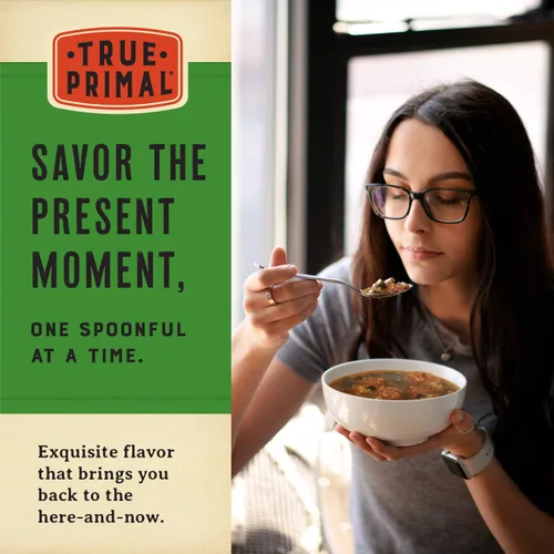 Vista 3 de True Primal Sopa orgánica de carne de res y champiñones, lista para comer, sin gluten, paleo, carne de res alimentada con pasto, Whole30, Keto, AIP