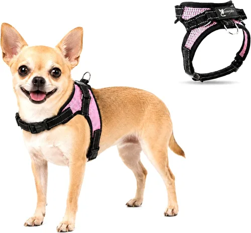 Vista 8 de Arnés ajustable reflectante para perro con asa evita tirones, XXS, Negro