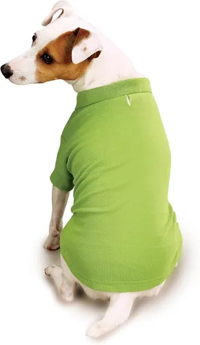 Vista 2 de Zack & Zoey Polo de algodón para perros, 8.0 in XS, color verde loro Verde perico