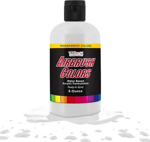 Vista 14 de U.S. Art Supply Pintura acrílica transparente Chartruesse para aerógrafo, 8 onzas, lista para rociar, pintura con pincel de aire para uñas, modelos