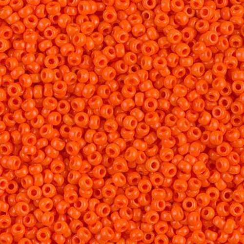 Vista 2 de Orange Opaque Miyuki - Cuentas de cristal redondas japonesas de rocailles 11/0 de aproximadamente 0.85 oz y 5 pulgadas