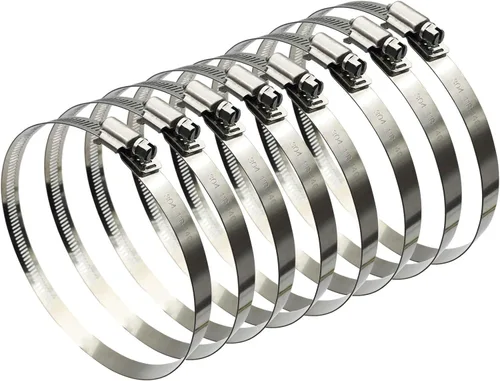 Vista 10 de 4 abrazaderas de conducto de acero inoxidable 304 ajustables de 2.5 pulgadas, abrazadera de tubo, abrazadera de conducto de aire, abrazaderas