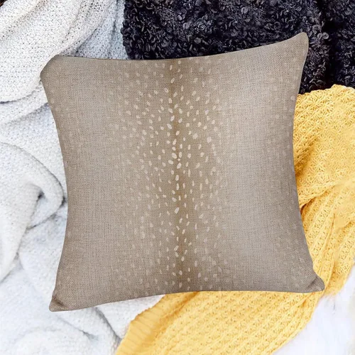 Vista 5 de Fundas de almohada Antelope, cuadradas, de gamuza color becerro, con estampado dorado de antílope moderno, funda de almohada de lino acento