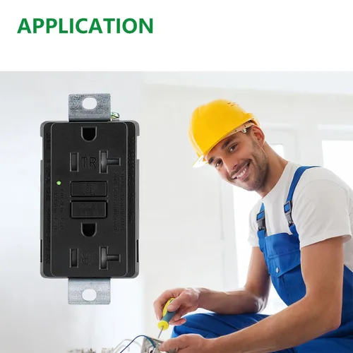 Vista 2 de Generador de 20 amperios GFCI Outlet 125V, estándar UL 2018, interruptor de circuito de falla de tierra de grado industrial de autocomprobación