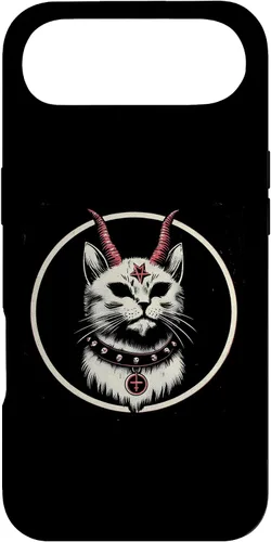 Vista 27 de Funda para iPhone 17 de Baphomet Satánico Oculto de Gato del Diablo