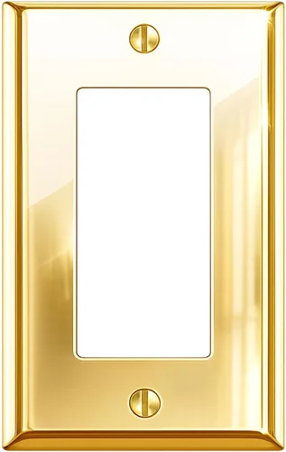 Vista 44 de Rio Salto BRASS Signature Collection MIDSIZE - Placa de pared de metal dorado para interruptor de luz o cubierta de tomacorriente, placa de pared