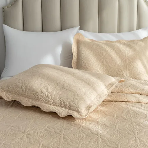 Vista 4 de Auemtyn Juego de edredón de tamaño Full/Queen de 3 piezas, colcha de verano suave y ligera, cobertor de cama de microfibra reversible para todas