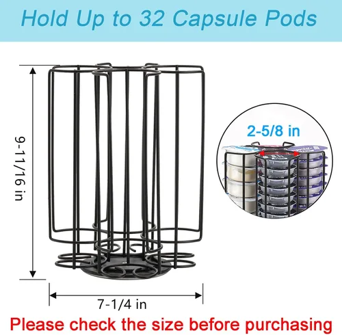 Vista 2 de Frcctre Soporte de cápsula de cóctel de metal, organizador de carrusel de almacenamiento, compatible con cápsulas de cóctel Bartesian, con capacidad