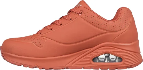 Vista 21 de Skechers Tenis UNO Stand on Air para mujer Tenis casuales, plantilla de espuma viscoelástica refrigerada por aire, amortiguación visible de Rojo
