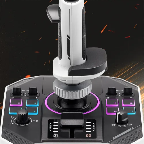 Vista 5 de Thrustmaster Sol-R1 Flight Joystick, Hall Effect Technology for Ultra-Precise Gaming, 44 Buttons Ideal for Space Flight Simulation