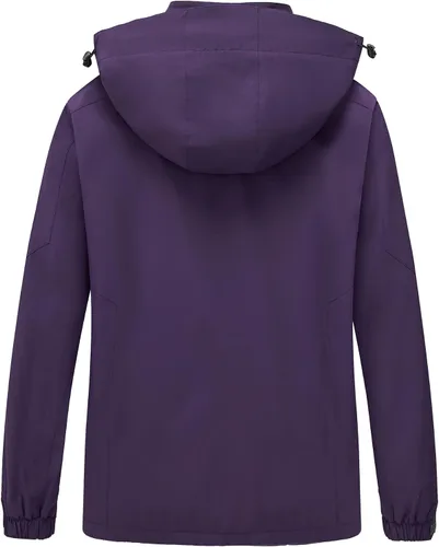 Vista 2 de Diamond Candy Chaqueta impermeable para mujer, impermeable, ligera, para exteriores, con capucha para senderismo