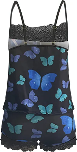 Vista 5 de Lencería para el día de San Valentín para mujer con encaje transparente, 2 piezas, con forma de corazón, pijamas exóticas para mujer, 19