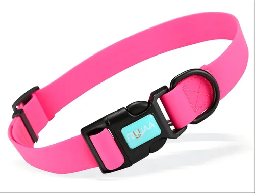 Vista 13 de Collares de perro impermeables, fácil de limpiar, collares ajustables para perros pequeños, medianos y grandes (negro, M)