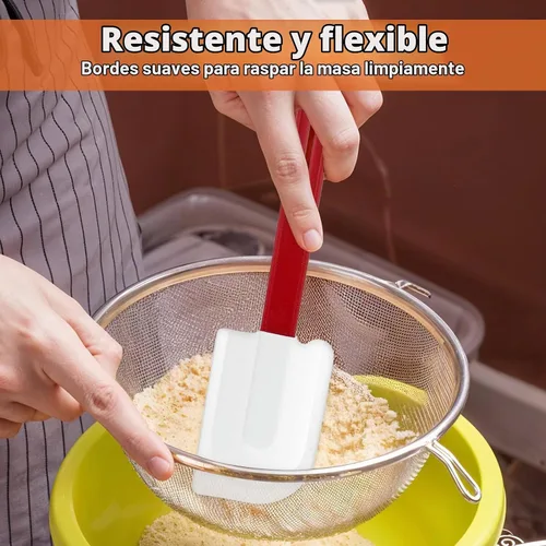 Vista 3 de 4 espátulas de silicona de 14 pulgadas de alta temperatura, resistente al calor, espátula de silicona comercial resistente al calor de 500 °F