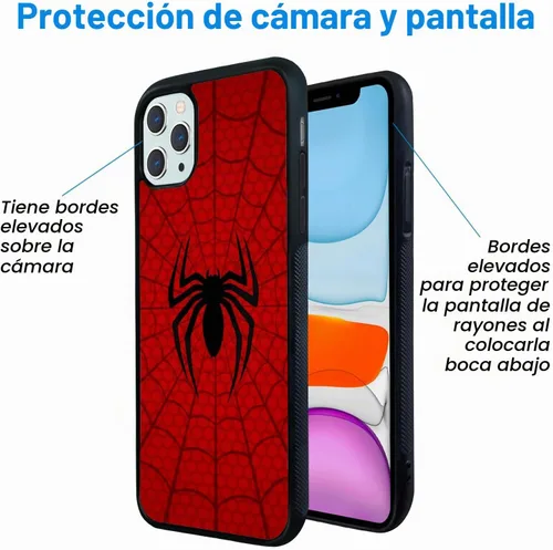 Vista 3 de Funda para teléfono Araña, a prueba de golpes, bonita funda protectora para teléfono con diseño de telaraña diseñada compatible con iPhone 11 Pro 11