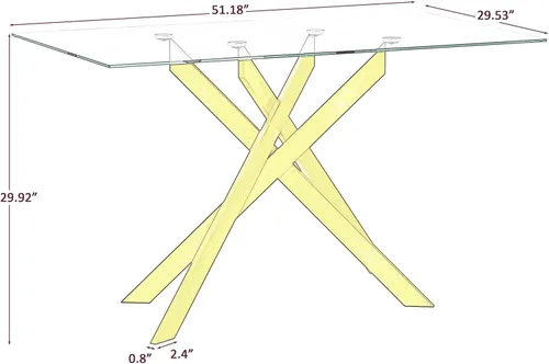 Vista 9 de Henf Juego de mesa de comedor de 5 piezas para 4, mesa de comedor rectangular de 51 pulgadas y 4 sillas de comedor negras de poliuretano, mesa