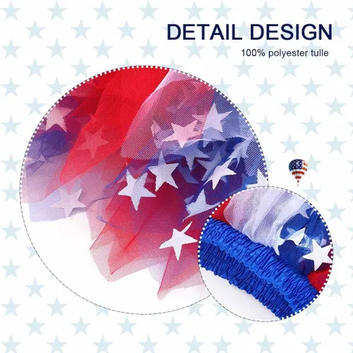 Vista 5 de Nicute Falda tutú para mujer, 4 de julio, color rojo, blanco y azul, con estrellas, divertida, patriótica, para fiesta del Día de la Independencia