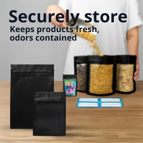 Vista 4 de COLSEN – Paquete de 100 bolsas planas herméticas resellables de mylar (tereftalato de polietileno/PET) metalizado, de 3 x 4 pulgadas