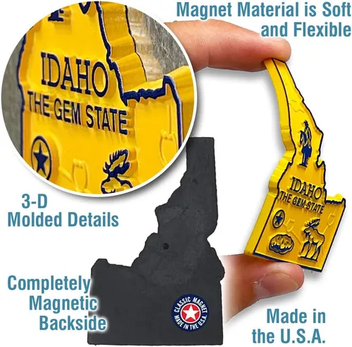 Vista 3 de Imán con diseño de mapa de estado, Idaho