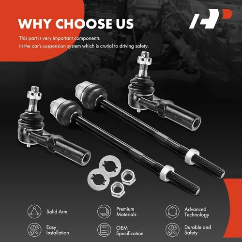 Vista 7 de A-Premium 4 kits de extremos de barra de acoplamiento frontal exterior e interior, compatibles con Chevrolet y GMC y Hummer - 2001-2019 - Silverado