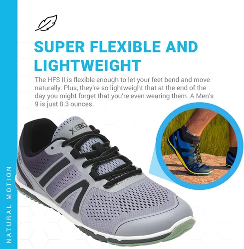 Vista 4 de Xero Shoes Tenis de correr HFS II para hombre, cero caída, ligeros y sensación descalzos